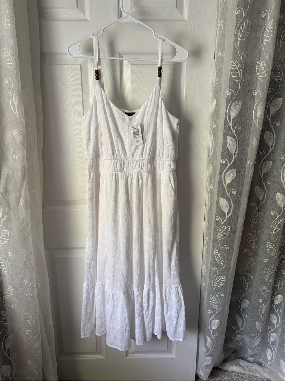 New Torrid Women’s Midi Textured Cotton Tiered Dress plus size 1X NWT